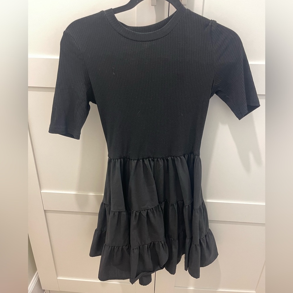 Black Short-Sleeve Dress